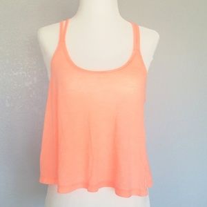 Full Tilt Coral Racerback Crop Top Small